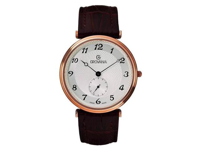 Grovana Belleville Leather Strap Silver Dial Quartz 1276.5562 Men'S Watch
