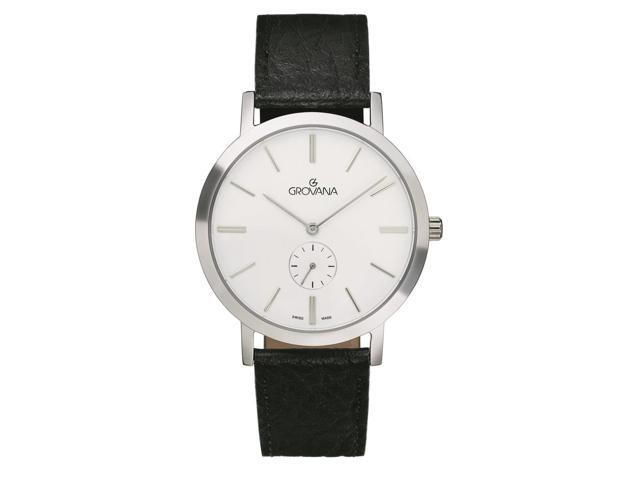Grovana Kensington Leather Strap Silver Dial Quartz 1050.5532 Men'S Watch