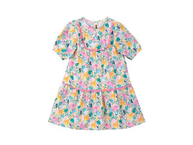 Beebay Tropical print lace detail dress Multi - 7 Years