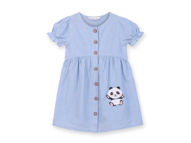 Beebay Panda Applique y/d dress Blue - 7 Years