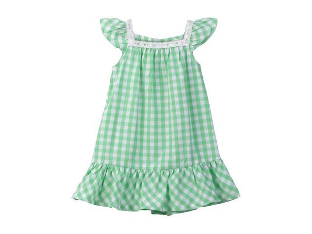 Beebay Y/d check lace detail dress Green - 2 Years