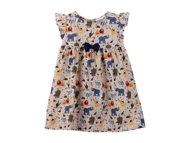 Beebay Animal Print Fit and Flare Dress Multi-Color - 4 Years