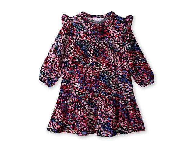 Beebay Button -through printed A-line dress Black - 3 Years
