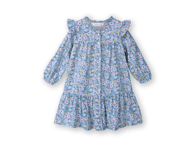 Beebay Button -through printed A-line dress Blue - 6 Years