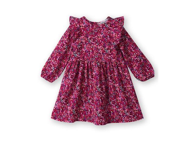 Beebay Abstract print ruffle dress Maroon - 12-18 Months