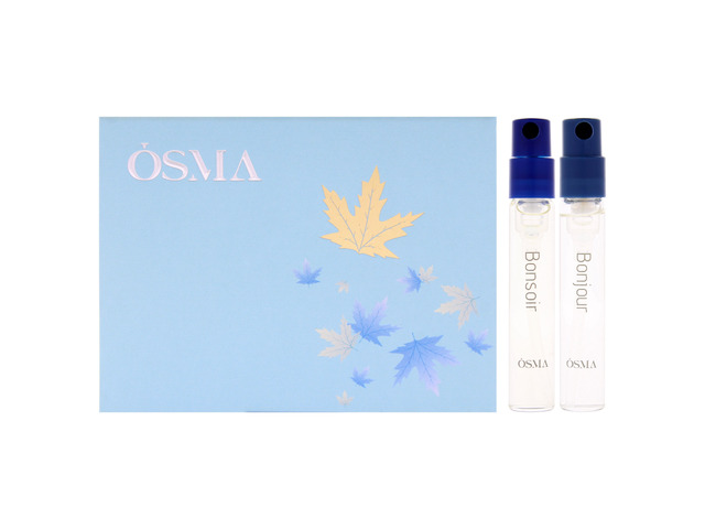 Osma Set by Osma for Unisex - 2 Pc Mini Gift Set 2ml Bonsoir Parfum Spray, 2ml Bonjour Parfum Spray
