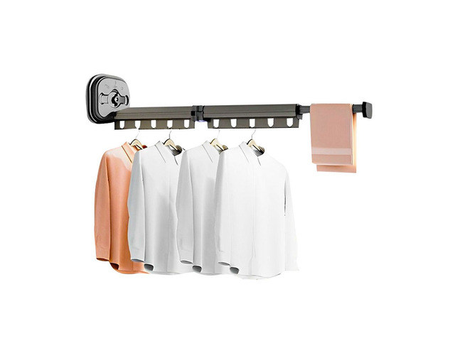 SOGA 93.2cm Wall-Mounted Clothing Dry Rack Retractable Space-Saving Foldable Hanger