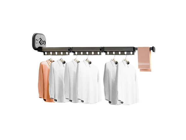 SOGA 127.5cm Wall-Mounted Clothing Dry Rack Retractable Space-Saving Foldable Hanger