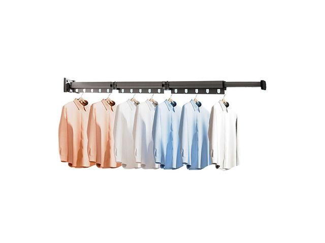 SOGA 93.2cm Wall-Mounted Clothing Dry Rack Retractable Space-Saving Foldable Hanger