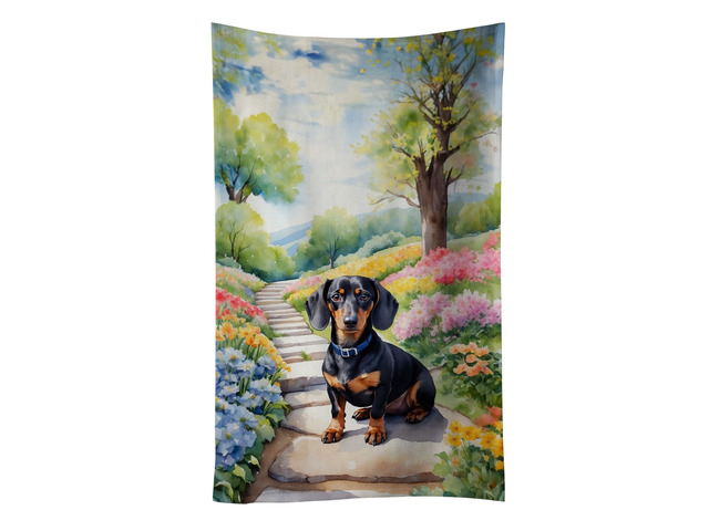 Dachshund Spring Path Kitchen Towel Dish Cloths Guest Hand Towel Decorative Bathroom Towel for Face,Tea, Dishcloth, Kitchen and Bath