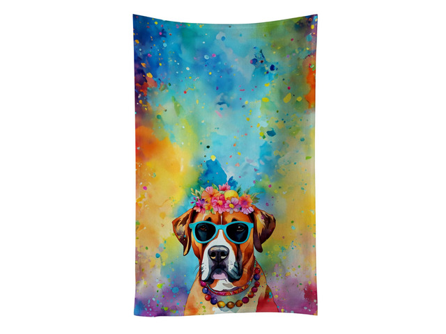 Boxer Hippie Dawg Kitchen Towel Dish Cloths Guest Hand Towel Decorative Bathroom Towel for Face,Tea, Dishcloth, Kitchen and Bath