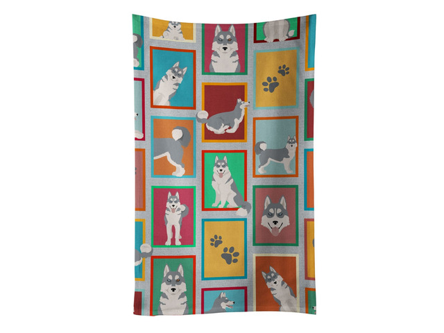 Lots of Grey Siberian Husky Kitchen Towel Dish Cloths Guest Hand Towel Decorative Bathroom Towel for Face,Tea, Dishcloth, Kitchen and Bath