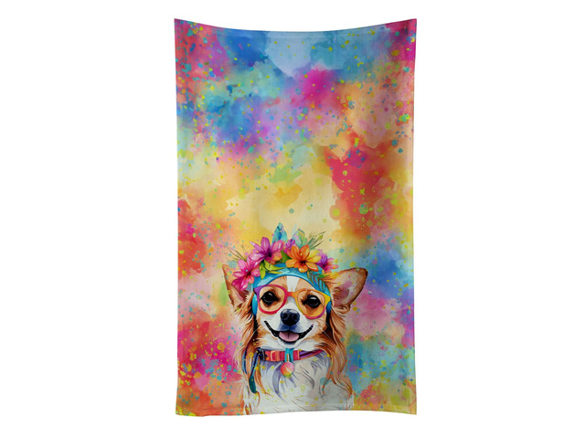 Chihuahua Hippie Dawg Kitchen Towel Dish Cloths Guest Hand Towel Decorative Bathroom Towel for Face,Tea, Dishcloth, Kitchen and Bath