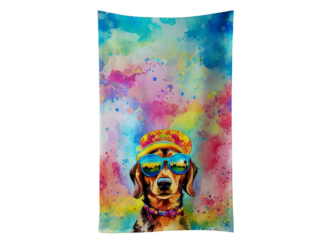 Dachshund Hippie Dawg Kitchen Towel Dish Cloths Guest Hand Towel Decorative Bathroom Towel for Face,Tea, Dishcloth, Kitchen and Bath