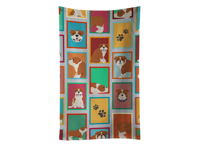 Lots of Red and White English Bulldog Kitchen Towel Dish Cloths Guest Hand Towel Decorative Bathroom Towel for Face,Tea, Dishcloth, Kitchen and Bath