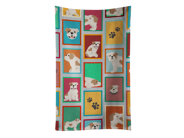 Lots of Piebald English Bulldog Kitchen Towel Dish Cloths Guest Hand Towel Decorative Bathroom Towel for Face,Tea, Dishcloth, Kitchen and Bath
