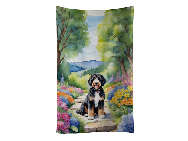 Bernedoodle Spring Path Kitchen Towel Dish Cloths Guest Hand Towel Decorative Bathroom Towel for Face,Tea, Dishcloth, Kitchen and Bath