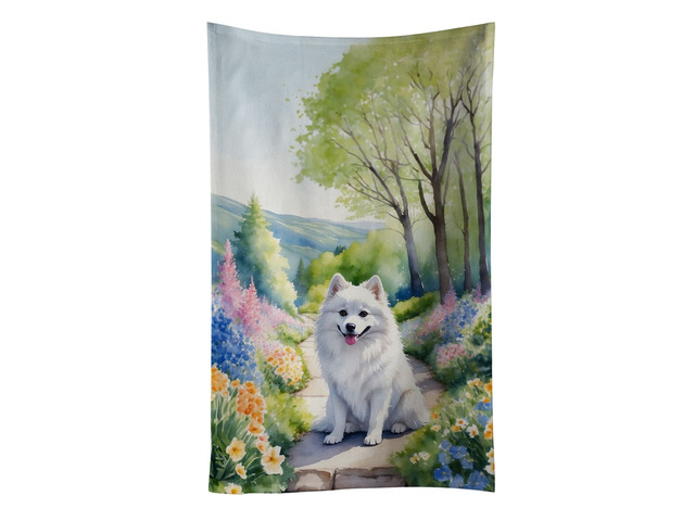 American Eskimo Spring Garden Kitchen Towel Dish Cloths Guest Hand Towel Decorative Bathroom Towel for Face,Tea, Dishcloth, Kitchen and Bath