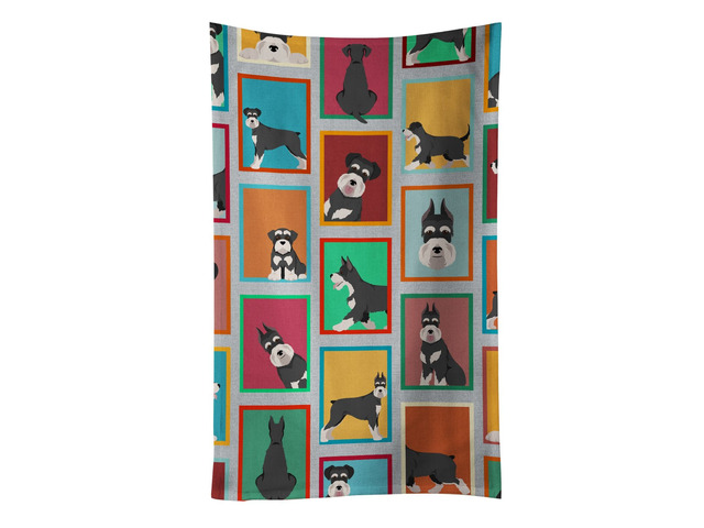 Lots of Black and Silver Schnauzer Kitchen Towel Dish Cloths Guest Hand Towel Decorative Bathroom Towel for Face,Tea, Dishcloth, Kitchen and Bath