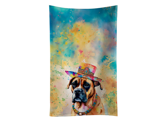 Boxer Hippie Dawg Kitchen Towel Dish Cloths Guest Hand Towel Decorative Bathroom Towel for Face,Tea, Dishcloth, Kitchen and Bath