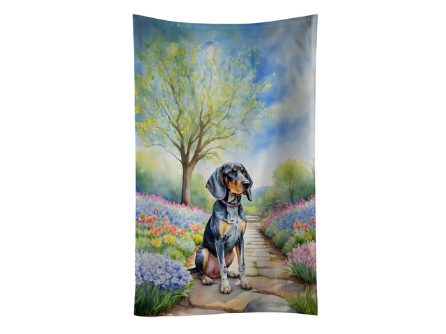 Bluetick Coonhound Spring Path Kitchen Towel Dish Cloths Guest Hand Towel Decorative Bathroom Towel for Face,Tea, Dishcloth, Kitchen and Bath