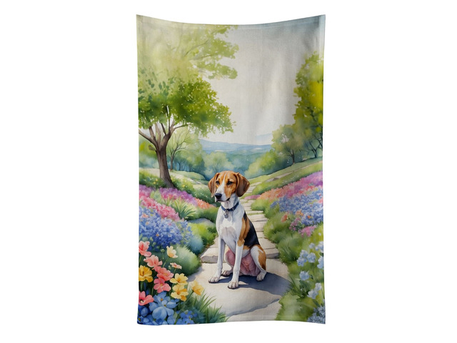 American Foxhound Spring Garden Kitchen Towel Dish Cloths Guest Hand Towel Decorative Bathroom Towel for Face,Tea, Dishcloth, Kitchen and Bath
