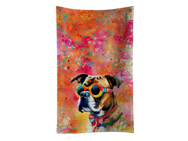 Boxer Hippie Dawg Kitchen Towel Dish Cloths Guest Hand Towel Decorative Bathroom Towel for Face,Tea, Dishcloth, Kitchen and Bath