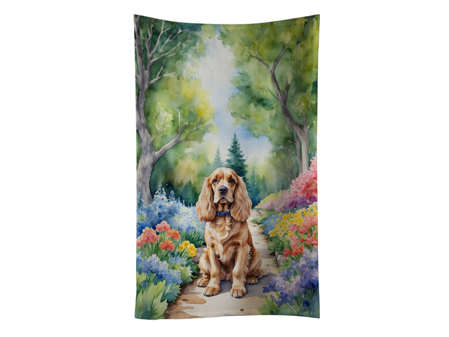 Cocker Spaniel Spring Path Kitchen Towel Dish Cloths Guest Hand Towel Decorative Bathroom Towel for Face,Tea, Dishcloth, Kitchen and Bath