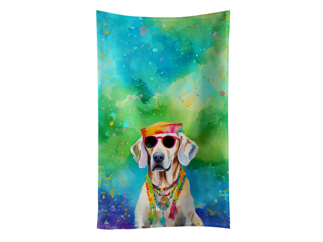 Weimaraner Hippie Dawg Kitchen Towel Dish Cloths Guest Hand Towel Decorative Bathroom Towel for Face,Tea, Dishcloth, Kitchen and Bath