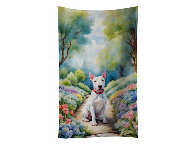 NEW Bull Terrier Spring Path Kitchen Towel Dish Cloths Guest Hand Towel Decorative Bathroom Towel for Face,Tea, Dishcloth, Kitchen and Bath