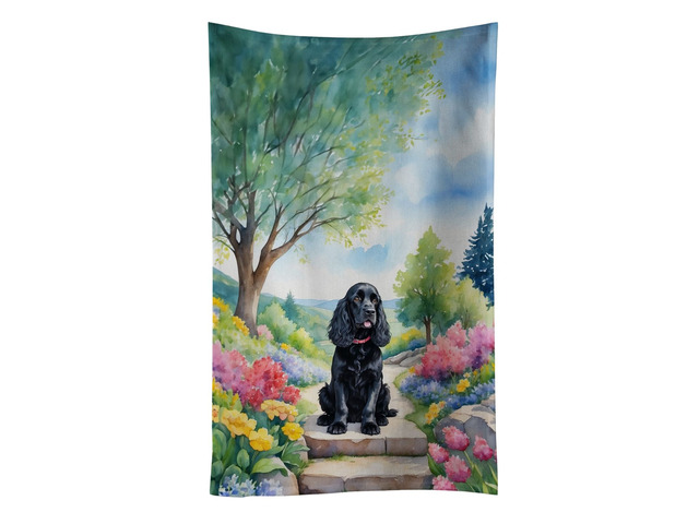 Cocker Spaniel Spring Path Kitchen Towel Dish Cloths Guest Hand Towel Decorative Bathroom Towel for Face,Tea, Dishcloth, Kitchen and Bath
