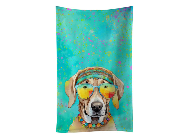 Weimaraner Hippie Dawg Kitchen Towel Dish Cloths Guest Hand Towel Decorative Bathroom Towel for Face,Tea, Dishcloth, Kitchen and Bath