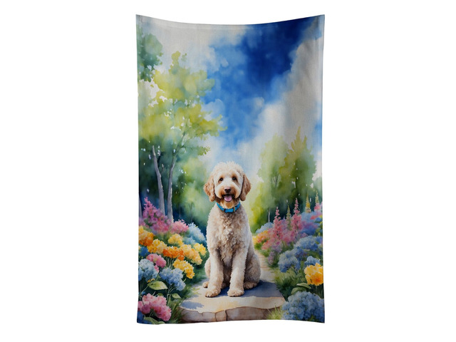 Labradoodle Spring Path Kitchen Towel Dish Cloths Guest Hand Towel Decorative Bathroom Towel for Face,Tea, Dishcloth, Kitchen and Bath