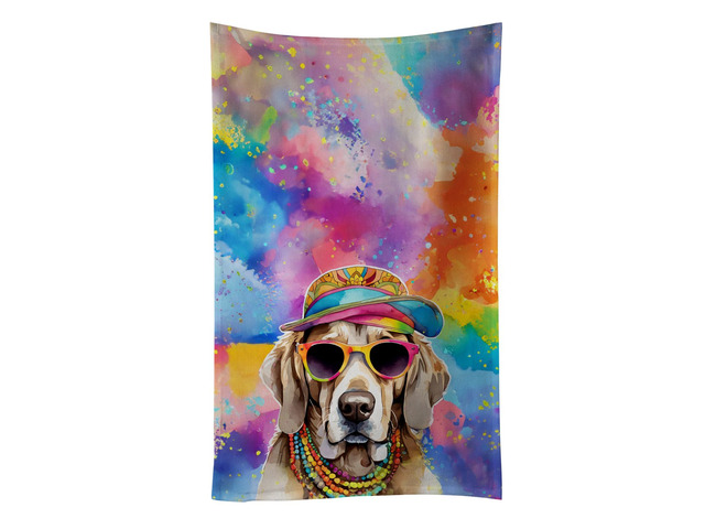 Weimaraner Hippie Dawg Kitchen Towel Dish Cloths Guest Hand Towel Decorative Bathroom Towel for Face,Tea, Dishcloth, Kitchen and Bath