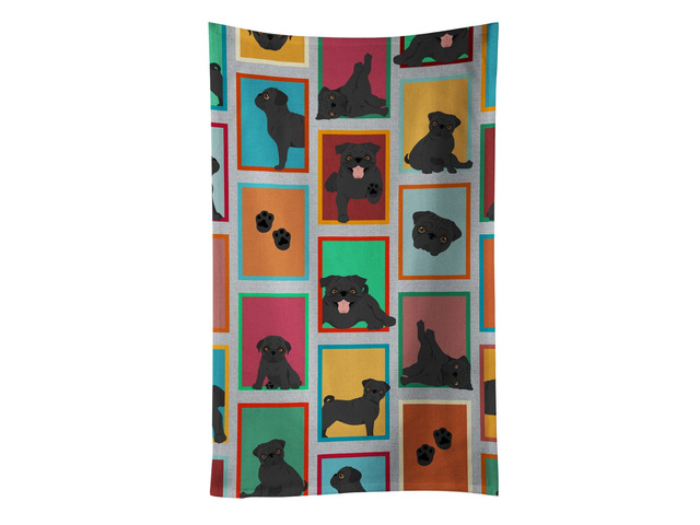 Lots of Black Pug Kitchen Towel Dish Cloths Guest Hand Towel Decorative Bathroom Towel for Face,Tea, Dishcloth, Kitchen and Bath