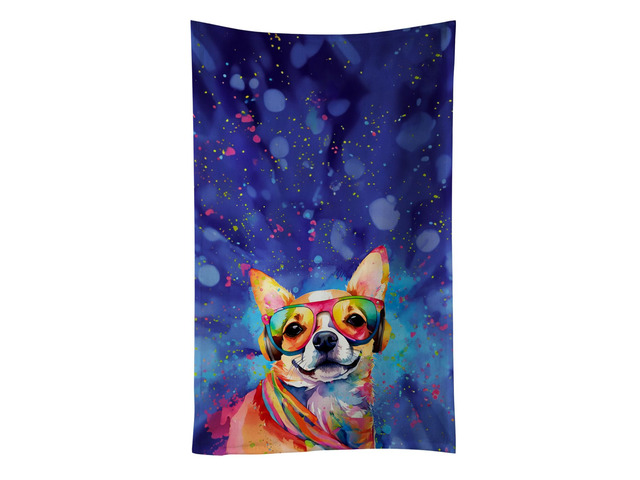 Chihuahua Hippie Dawg Kitchen Towel Dish Cloths Guest Hand Towel Decorative Bathroom Towel for Face,Tea, Dishcloth, Kitchen and Bath