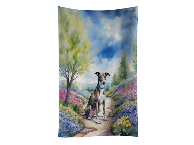 Greyhound Spring Path Kitchen Towel Dish Cloths Guest Hand Towel Decorative Bathroom Towel for Face,Tea, Dishcloth, Kitchen and Bath