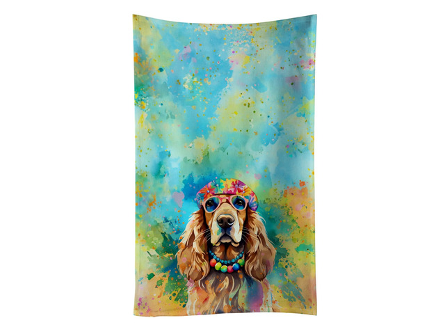 Cocker Spaniel Hippie Dawg Kitchen Towel Dish Cloths Guest Hand Towel Decorative Bathroom Towel for Face,Tea, Dishcloth, Kitchen and Bath