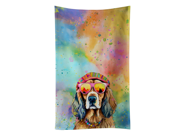 Cocker Spaniel Hippie Dawg Kitchen Towel Dish Cloths Guest Hand Towel Decorative Bathroom Towel for Face,Tea, Dishcloth, Kitchen and Bath