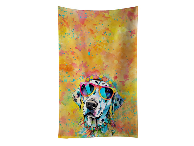 Dalmatian Hippie Dawg Kitchen Towel Dish Cloths Guest Hand Towel Decorative Bathroom Towel for Face,Tea, Dishcloth, Kitchen and Bath