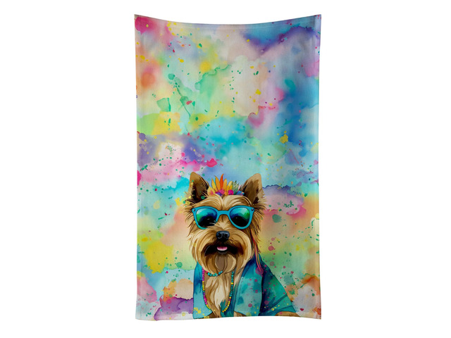 Cairn Terrier Hippie Dawg Kitchen Towel Dish Cloths Guest Hand Towel Decorative Bathroom Towel for Face,Tea, Dishcloth, Kitchen and Bath