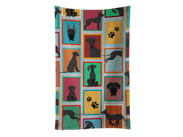 Lots of Black Great Dane Kitchen Towel Dish Cloths Guest Hand Towel Decorative Bathroom Towel for Face,Tea, Dishcloth, Kitchen and Bath
