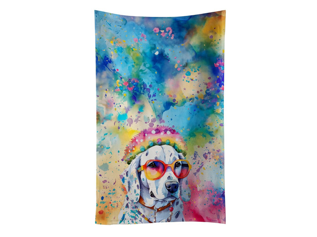 Dalmatian Hippie Dawg Kitchen Towel Dish Cloths Guest Hand Towel Decorative Bathroom Towel for Face,Tea, Dishcloth, Kitchen and Bath