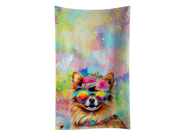 Pomeranian Hippie Dawg Kitchen Towel Dish Cloths Guest Hand Towel Decorative Bathroom Towel for Face,Tea, Dishcloth, Kitchen and Bath