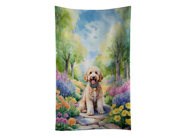 Goldendoodle Spring Path Kitchen Towel Dish Cloths Guest Hand Towel Decorative Bathroom Towel for Face,Tea, Dishcloth, Kitchen and Bath