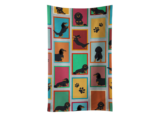 Lots of Longhaired Black Tan Dachshund Kitchen Towel Dish Cloths Guest Hand Towel Decorative Bathroom Towel for Face,Tea, Dishcloth, Kitchen and Bath