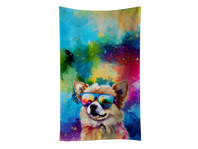 Pomeranian Hippie Dawg Kitchen Towel Dish Cloths Guest Hand Towel Decorative Bathroom Towel for Face,Tea, Dishcloth, Kitchen and Bath