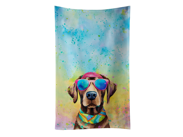 Chocolate Labrador Hippie Dawg Kitchen Towel Dish Cloths Guest Hand Towel Decorative Bathroom Towel for Face,Tea, Dishcloth, Kitchen and Bath