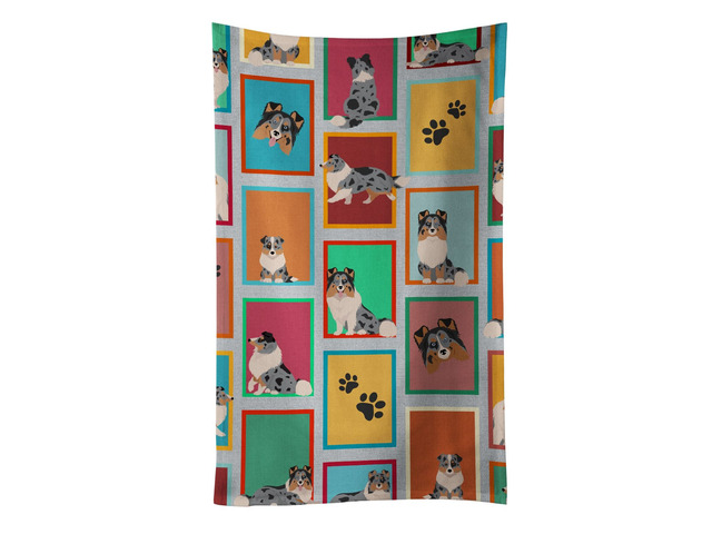 Lots of Blue Merle Sheltie Kitchen Towel Dish Cloths Guest Hand Towel Decorative Bathroom Towel for Face,Tea, Dishcloth, Kitchen and Bath