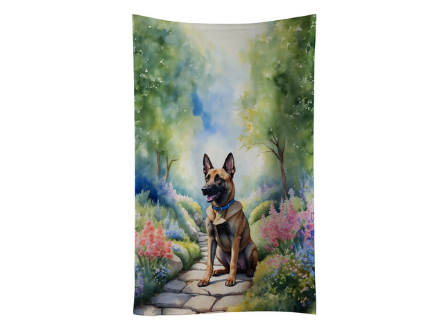 Belgian Malinois Spring Garden Kitchen Towel Dish Cloths Guest Hand Towel Decorative Bathroom Towel for Face,Tea, Dishcloth, Kitchen and Bath